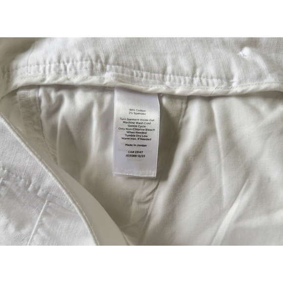 Talbots Womens Cotton Slub Sailor Crop Pants Sz 16 Gold Buttons Wide Leg - Picture 7 of 8